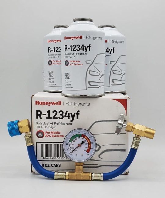 Honeywell R-1234yf Refrigerant - 3 Cans (8oz Each) with HD Brass Can Tap