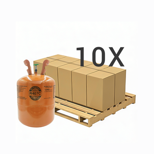 25 lbs R-407C (R-407C) Refrigerant Gas - 10 Cylinders