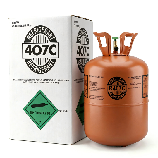R-407C 25 lbs Refrigerant 100% Virgin New Factory Sealed Cylinder