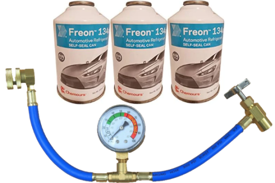 R-134a Refrigerant - 3-Pack (12oz Self-Sealing Cans), Mvac Use