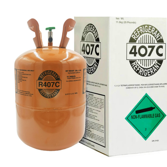 25 lbs R-407C (R-407C) Refrigerant Gas - 10 Cylinders